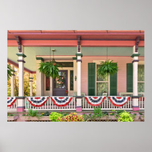 Victorian - Bevidere NJ - Pink and Patriotic Poster