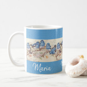 Victorian Bird Blue Mug