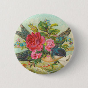 Victorian Bird Button