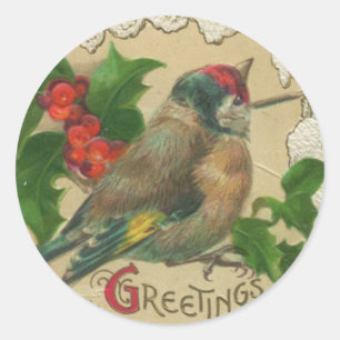 Victorian Bird Christmas Stickers