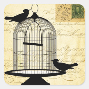 Victorian Birdcage Square Sticker