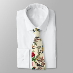 Victorian Birds and Roses Scrapbook Chintzy Retro Tie