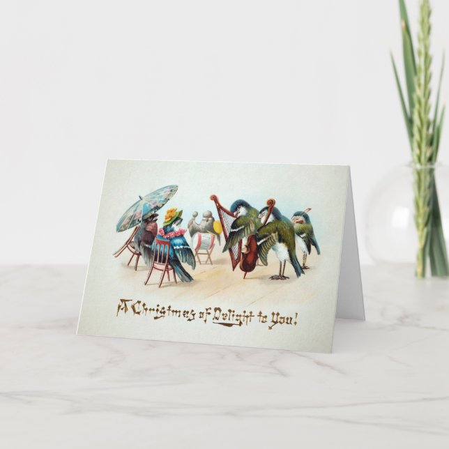 Victorian Birds Christmas Card (Front)