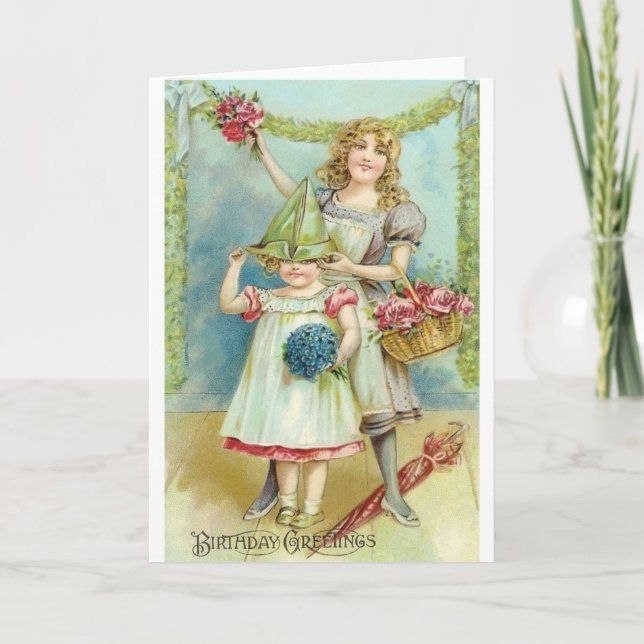 Victorian Birthday Greetings Birthday Card (Front)
