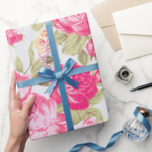 Victorian Blooming Roses Floral Wrapping Paper