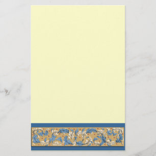 Victorian Blue and Ivory Pattern Stationery