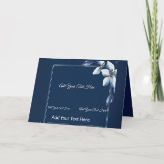Victorian Blue Floral Dusty Blue Wedding Thank You Card