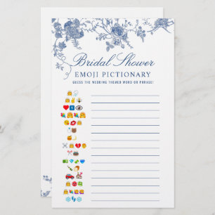 Victorian Blue French Garden Bridal Shower Game