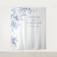 Victorian Blue French Garden Wedding Backdrop