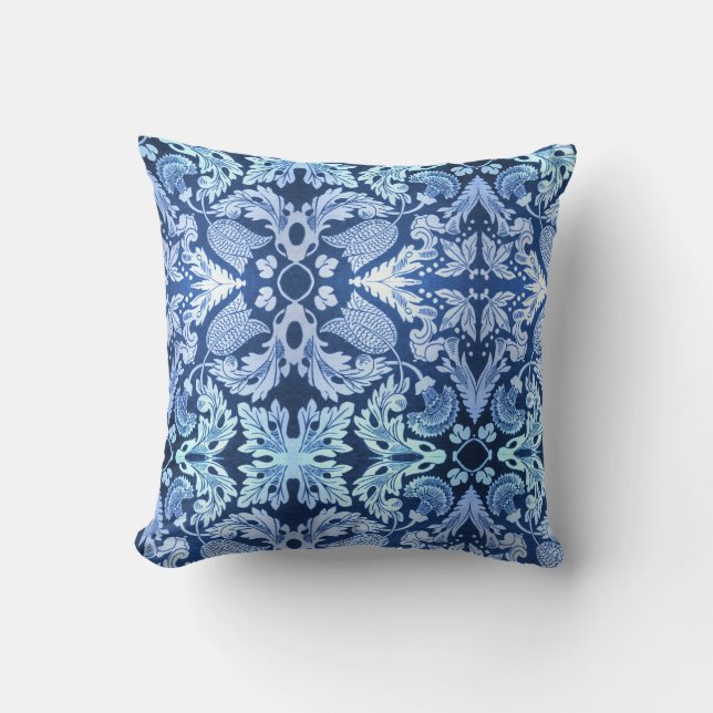 Victorian Blue Pattern Pillow (Front)