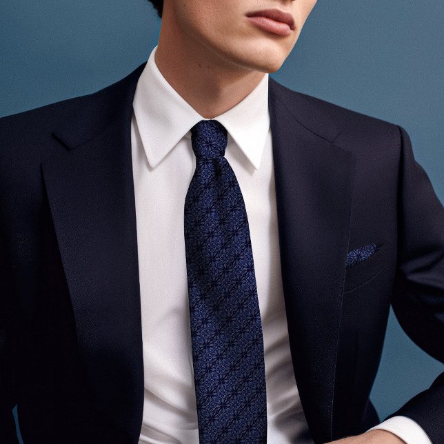 Victorian Blue Polka Stars Vintage Men's Tie (Creator Uploaded)