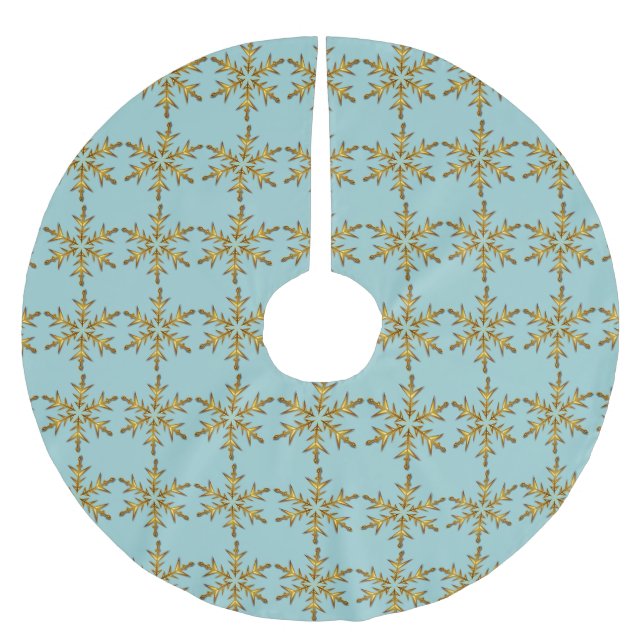 Victorian Blue Snowflake Tree Skirt (Front)