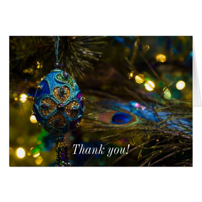 Victorian Blue Thank You Card (Front Horizontal)