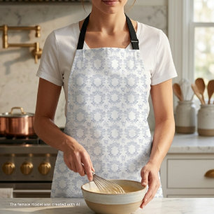 Victorian Blue Toile Repeating Pattern Apron