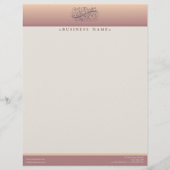 Victorian Blush Customised Letterhead (Front)