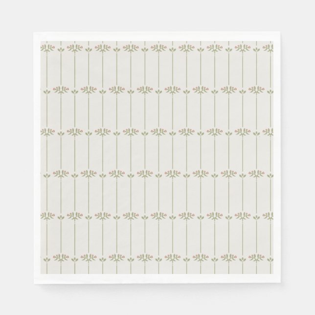 Victorian Botanical Traditional Stripes Napkin (Front)