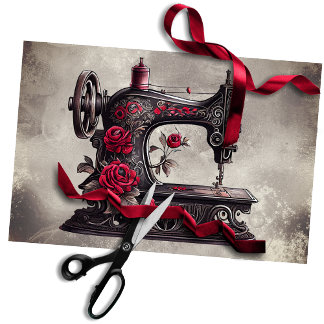 Victorian Boudoir | Antique Gold Sewing Machine Tissue Paper