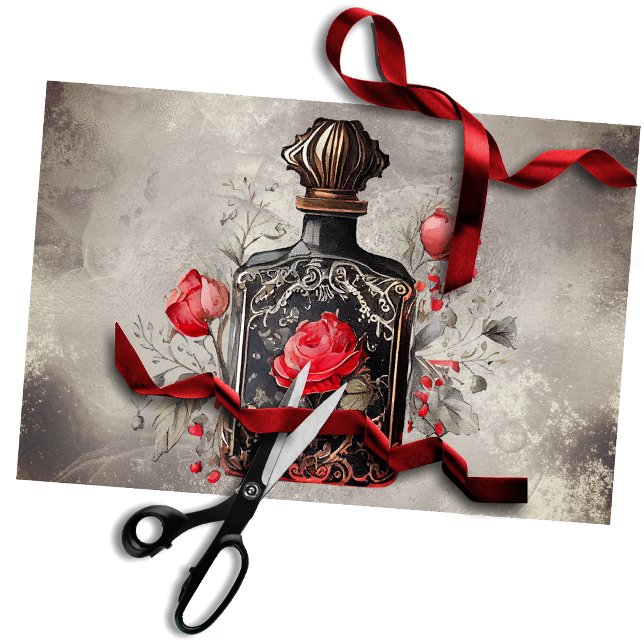 Victorian Boudoir | Old Perfume Bottle With Roses Tissue Paper (Creator Uploaded)