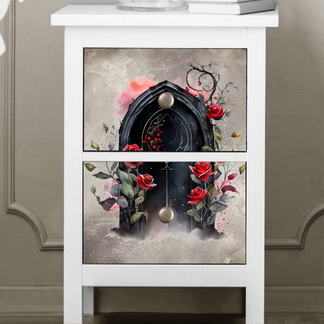 Victorian Boudoir | Secret Rose Archway Entry Door Tissue Paper (Creator Uploaded)