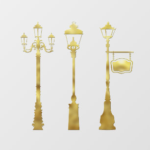 Victorian brass Lamp post lantern gold winter