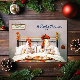 Victorian Breakfast in Bed Christmas Card