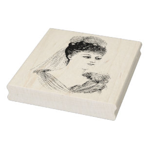 Victorian Bride Vintage Rubber Art Stamp