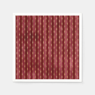 Victorian Burgundy and Gold Stripe Napkin