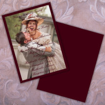 Victorian Burgundy Text & Frame Wedding