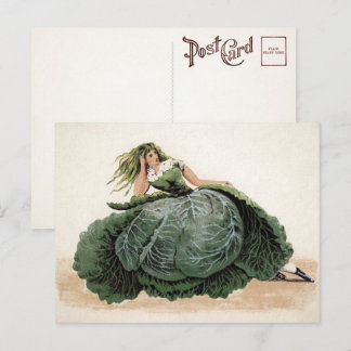 Victorian Cabbage Girl Postcard