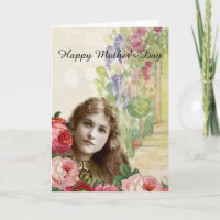 Victorian Cabbage Roses Woman Floral