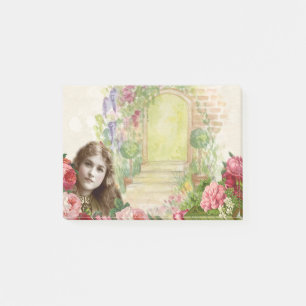 Victorian Cabbage Roses Woman Floral Post-it Notes