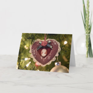 Victorian Cameo Heart Ornament Card