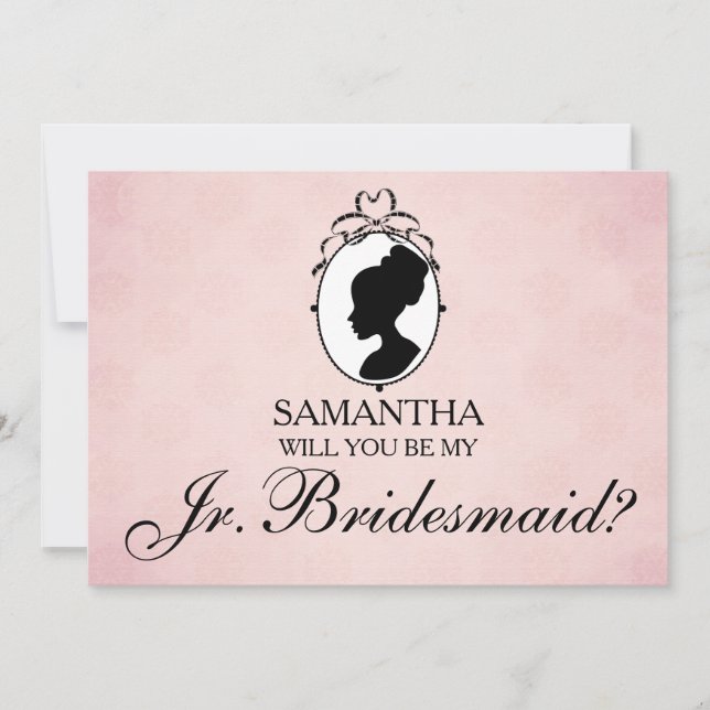 Victorian Cameo Will You Be My Jr. Bridesmaid Invitation (Front)