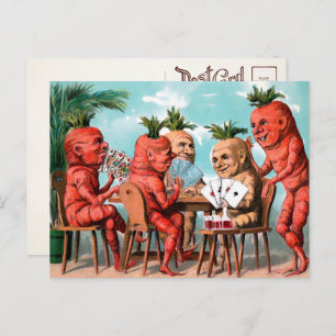 Victorian Carrot Card Game Postcard 