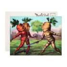 Victorian Carrots Duel Postcard 