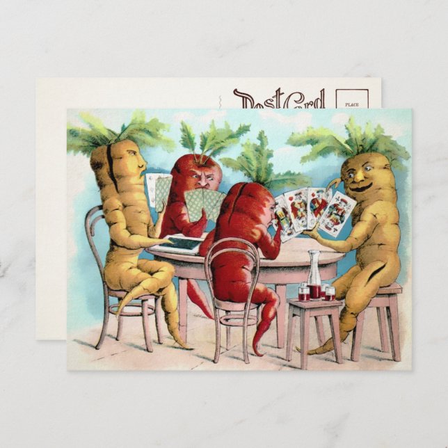 Victorian Carrots Playing Cards Postcard  (Front/Back)