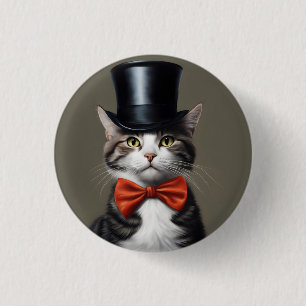 Victorian Cat 3 Cm Round Badge