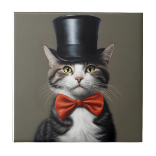 Victorian Cat Ceramic Tile