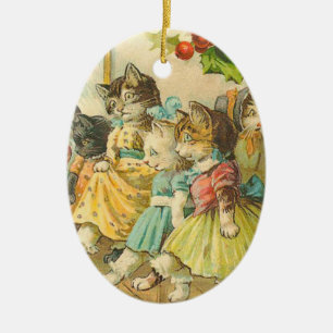 Victorian Cat Christmas Ornament