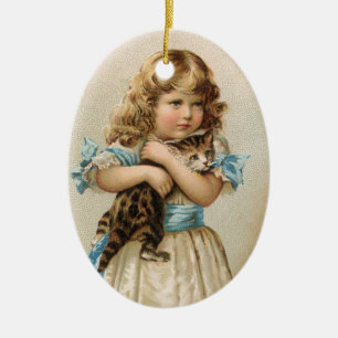 Victorian Cat Christmas Ornament