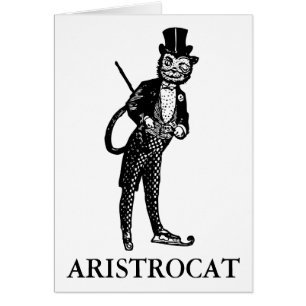 Victorian Cat Greeting Card, Aristrocat