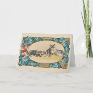 Victorian Cat Valentine's Day Greeting Card