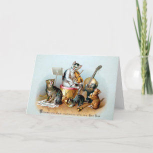 Victorian Cats New Year Card