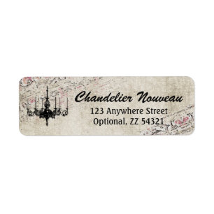 Victorian Chandelier Shabby Chic Vintage Damask Return Address Label