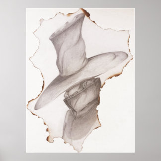 Victorian Charm: Burnt Paper Portrait on Poster