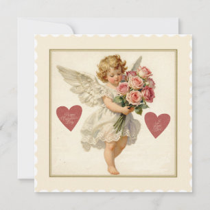 Victorian Cherub with Roses – Valentine’s Day Holiday Card