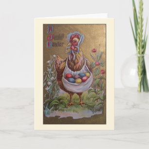 Victorian Chicken Easter Greeting Card
