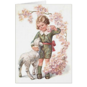 Victorian Child Lamb Cherry Tree