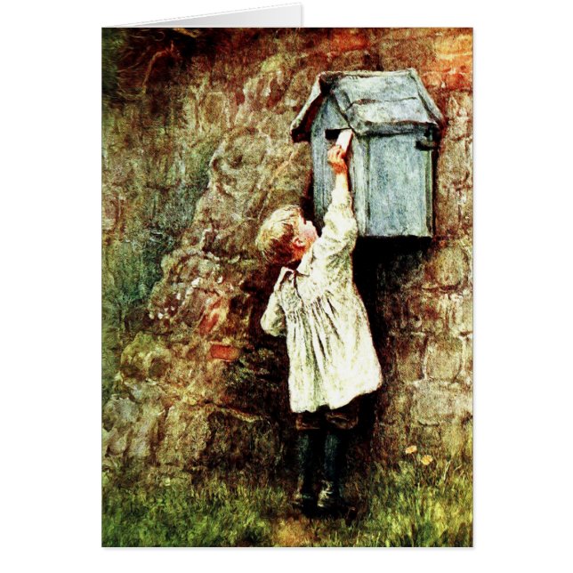 Victorian child sending a letter card (Front)