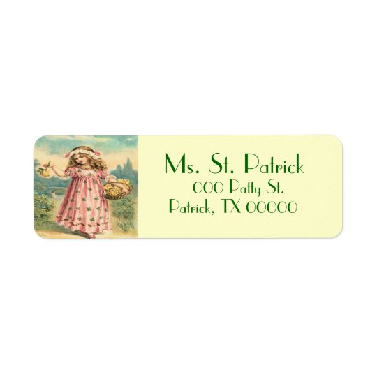 Victorian Child St. Patrick's Return Address Label